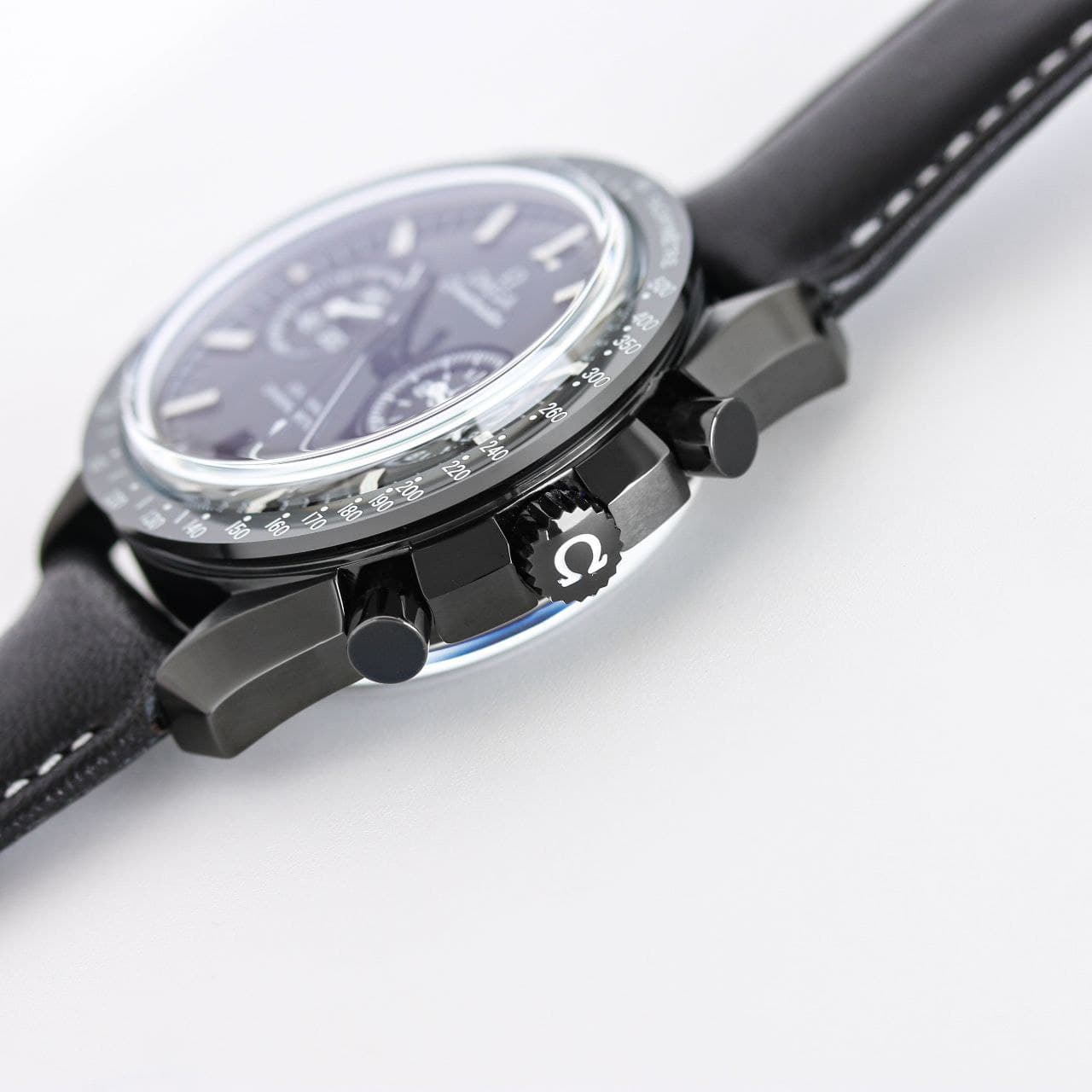 Omega Sp Black Leather Strapeedmaster