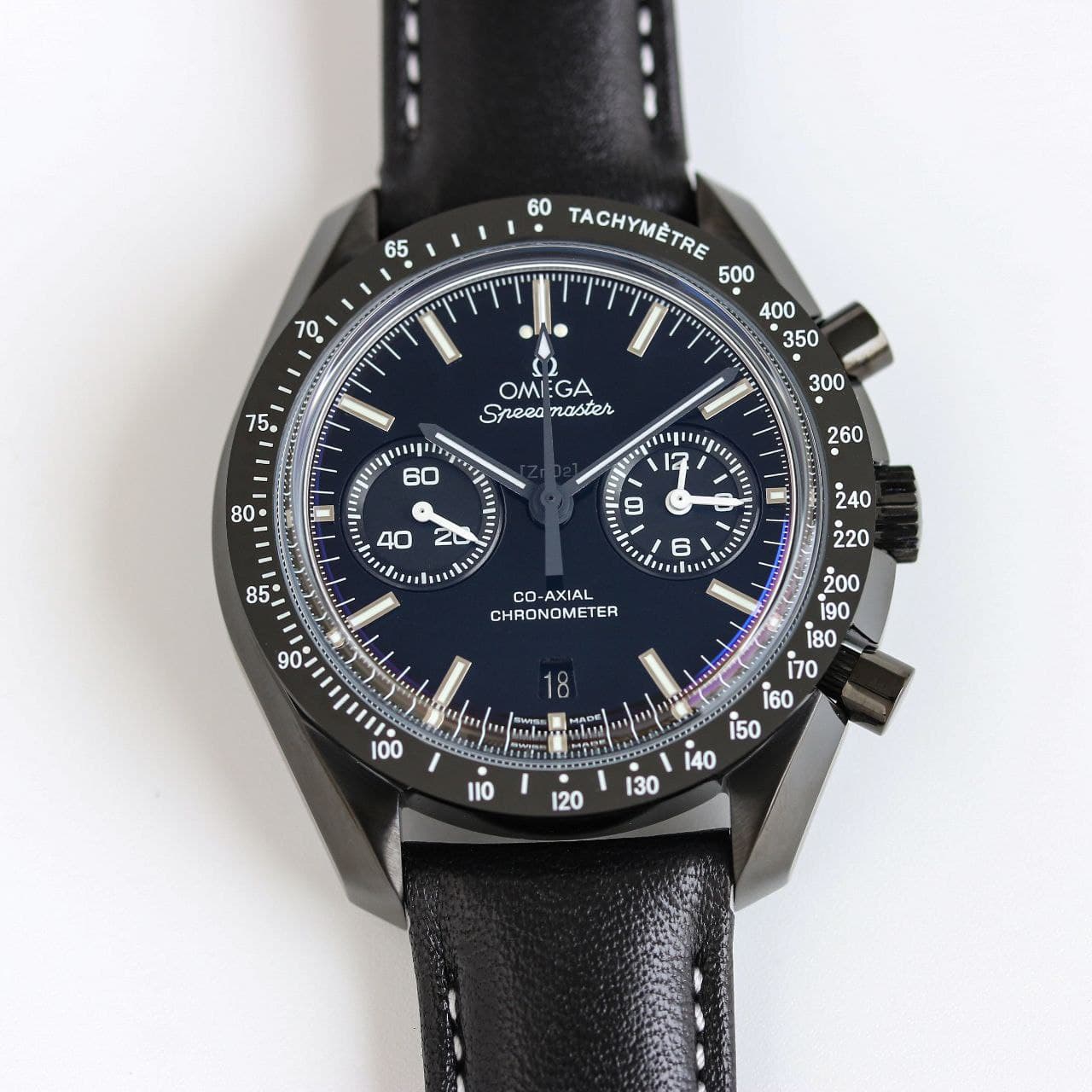 Omega Sp Black Leather Strapeedmaster