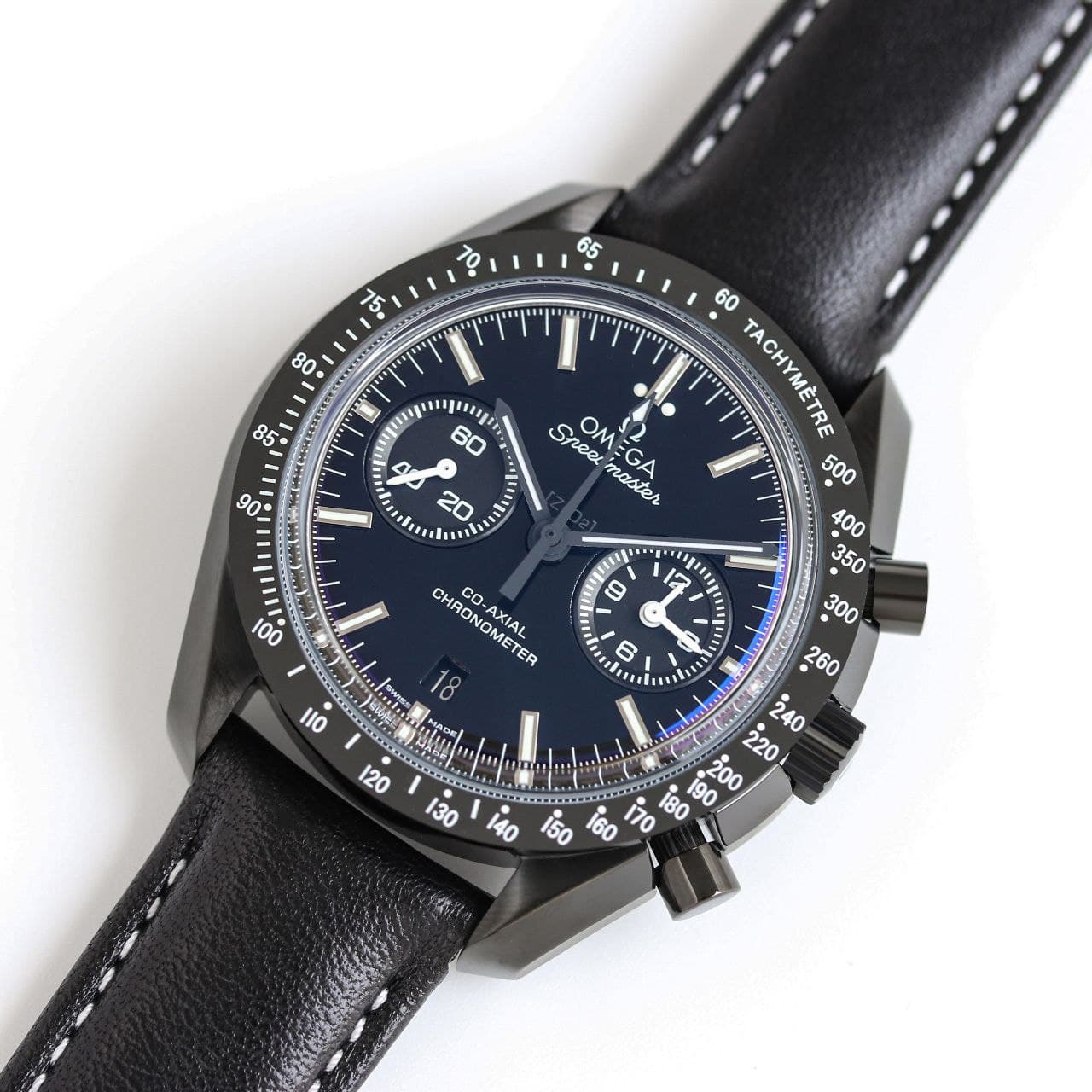 Omega Sp Black Leather Strapeedmaster